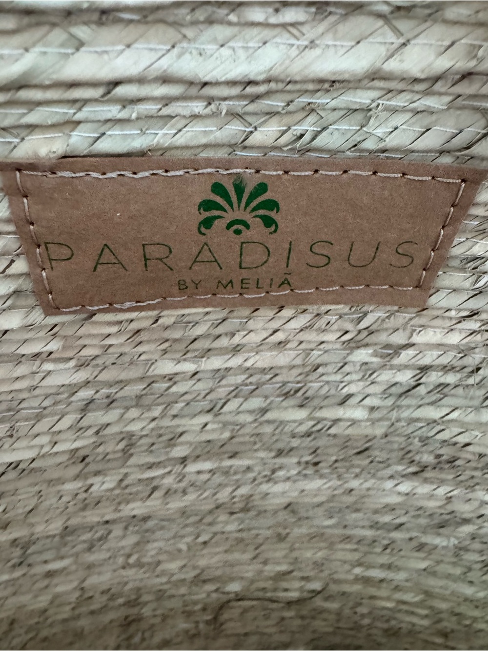 Paradisus by Melia Neutral Straw Tote with Taupe Fabric Handles - Picture 5 of 8